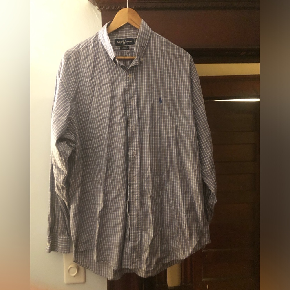 Ralph Lauren Light Blue Checked Button-Down Shirt